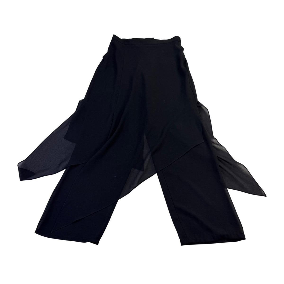 Jeffrey & Dara Womens Black Evening Palazzo Pants Sheer Overlay Ready Size 8