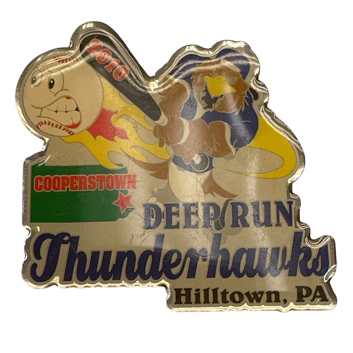 2010 Deer Run Thunderhawks Cooperstown Pin Hilltown PA Baseball Team Souvenir