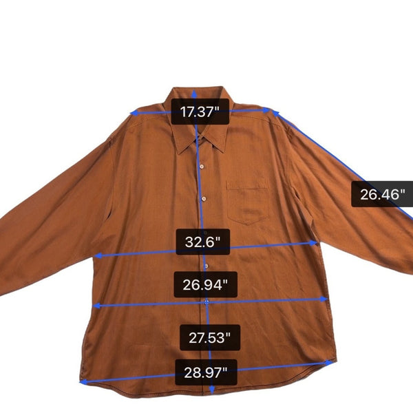 Tommy Bahama Mens Brown Button-Up Long Sleeve Shirt Size XXL