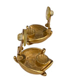 Monet Gold Tone Womens Metal Clip-On Earrings Round Dome Abstract Design