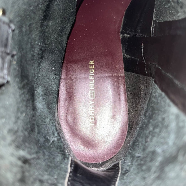 Tommy Hilfiger Women’s Black Leather Strap Buckle “Fate” Ankle Boots Size 9M