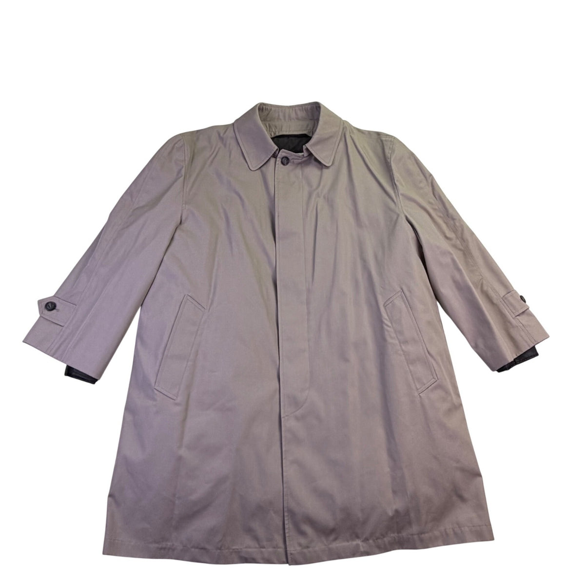 London Fog Mens Taupe Coat Trench With Collar Button-Front Size L 