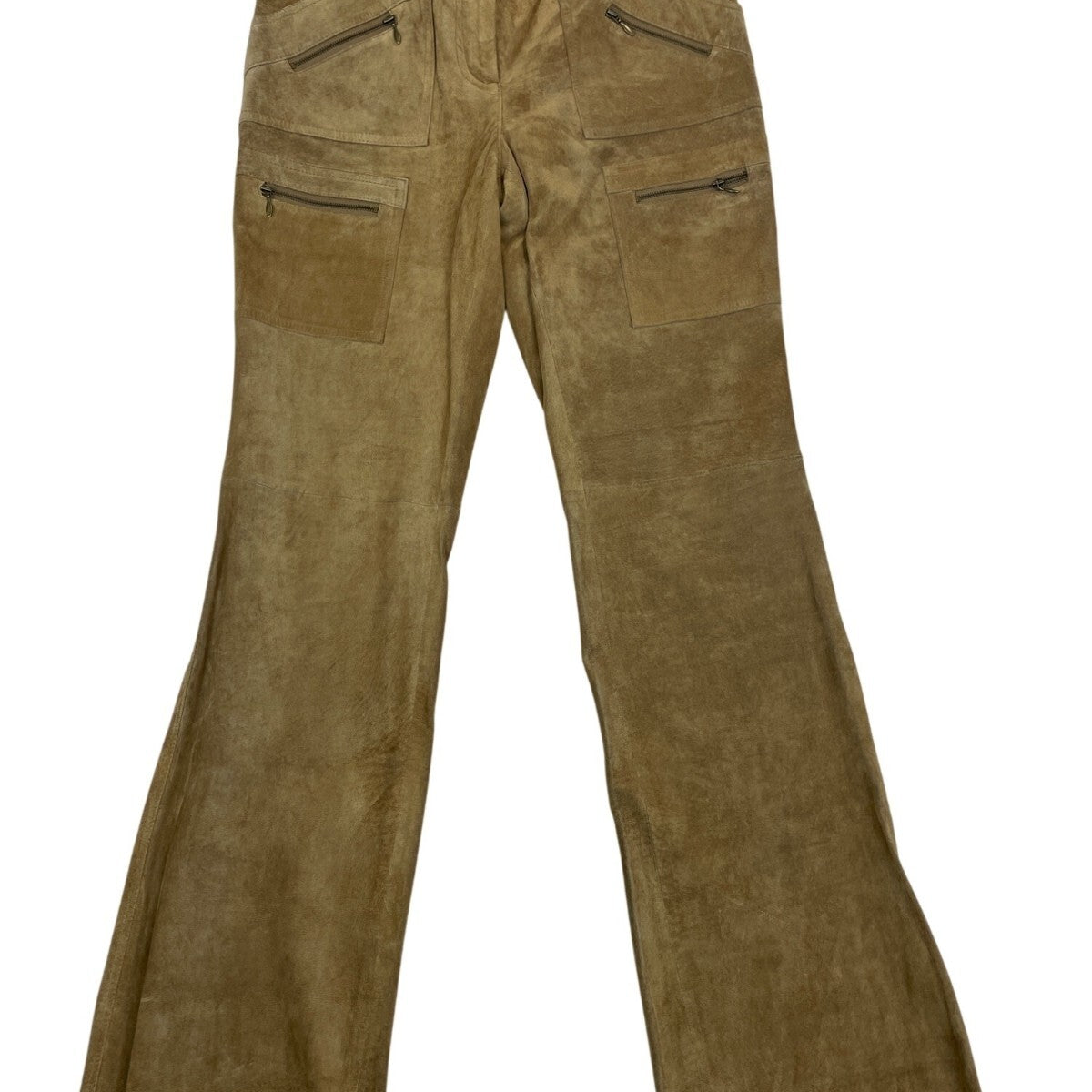 Context Women’s Tan Leather High-Waisted Flared Pants Size 6 - New
