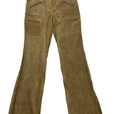 Context Women’s Tan Leather High-Waisted Flared Pants Size 6 - New