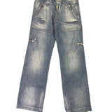 Jeans Mens Cargo Style Jeans Multiple Pockets & Zipper Accents Sz 38/52