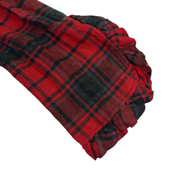 Zara Woman Red/Black Viscose & Acrylic Plaid Button-Down Tunic Dress Size M