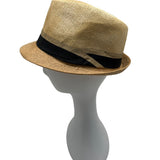Westend Mens Natural Straw Fedora With Black Band