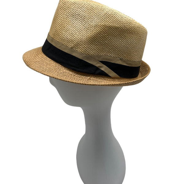 Westend Mens Natural Straw Fedora With Black Band