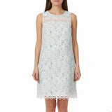 Elie Tahari Womens White Floral Lace Trim Sleeveless Dress Summer Size 8