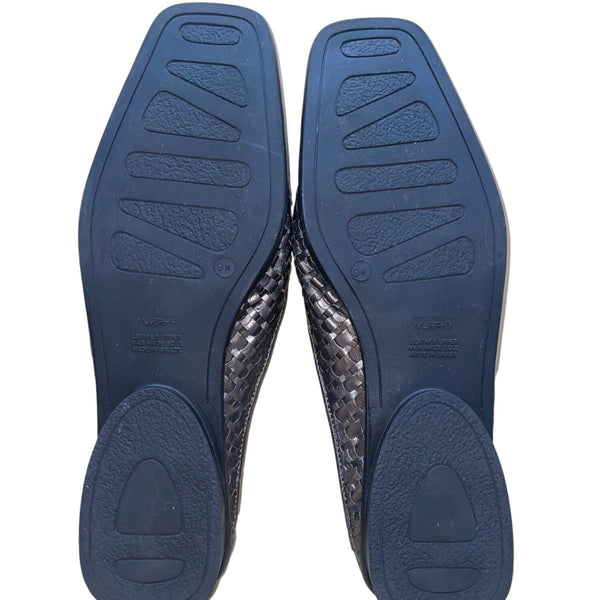 Murphy Men’s Silver Woven Leather Comfortable Handmade Slip-On Mules Size 9