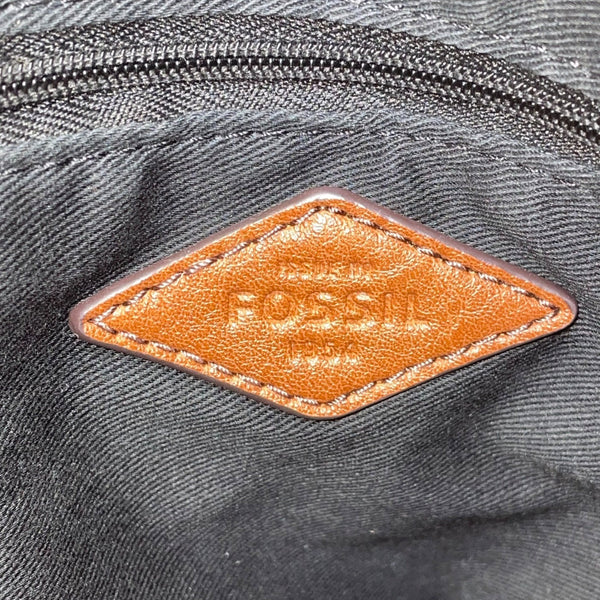 Fossil Women’s White/Black Polka Dot With Brown Handles Duffel Satchel Tote