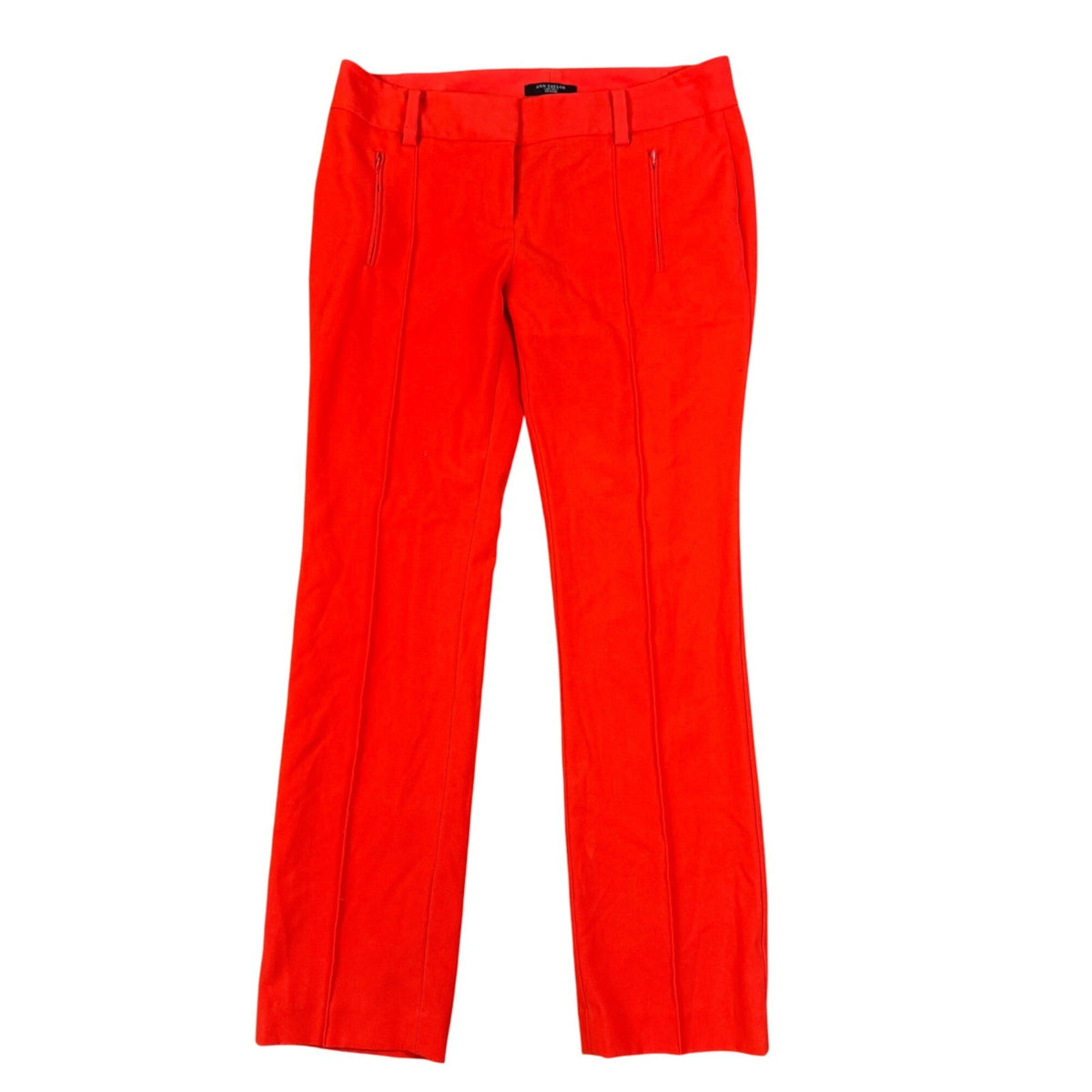 Ann Taylor Womens Red Petite Straight-Leg Pants Size 8P
