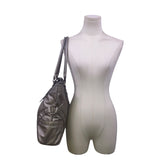 Apt. 9 Women’s Silver Faux Leather Top Strap Snap Closure Double Handle Tote Bag
