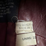 Tfc Women Maroon 100% Genuine Leather Belted Trench Coat Lined With Rayon Sz 8