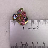 Vintage Juliana Womens Rainbow Rhinestone Clip-On Earrings Gold Tone Glas