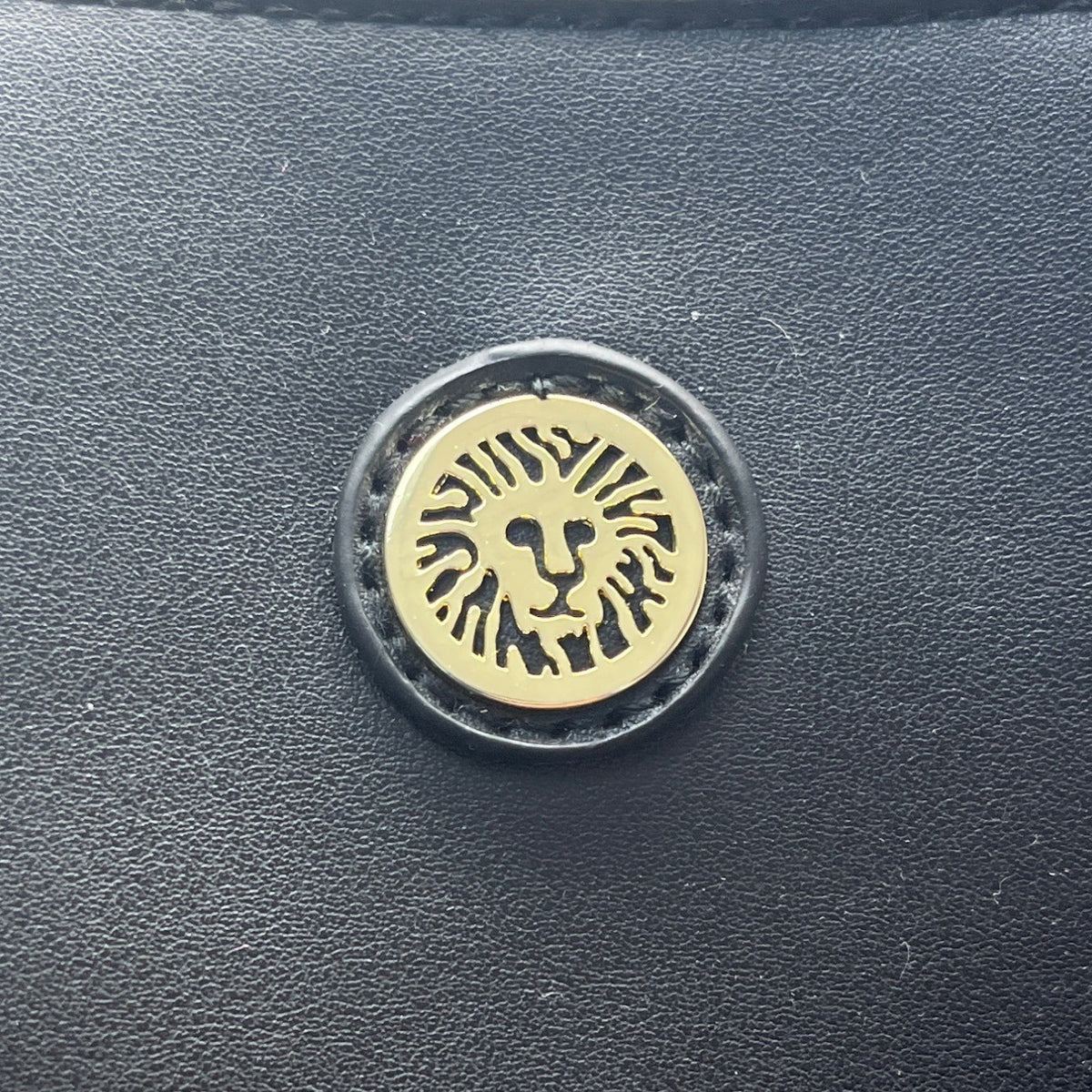 Anne Klein Floral Print Black Faux Leather Gold Accent Zipper Closure Tote Bag