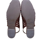 Seychelles Women’s Brown Leather Woven Buckle Closure Slingback Flats Size 8
