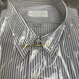 Vtg Arrow Bradstreet Mens Navy White Stripe Long Sleeve Shirt  Sz 15 1/2 - New