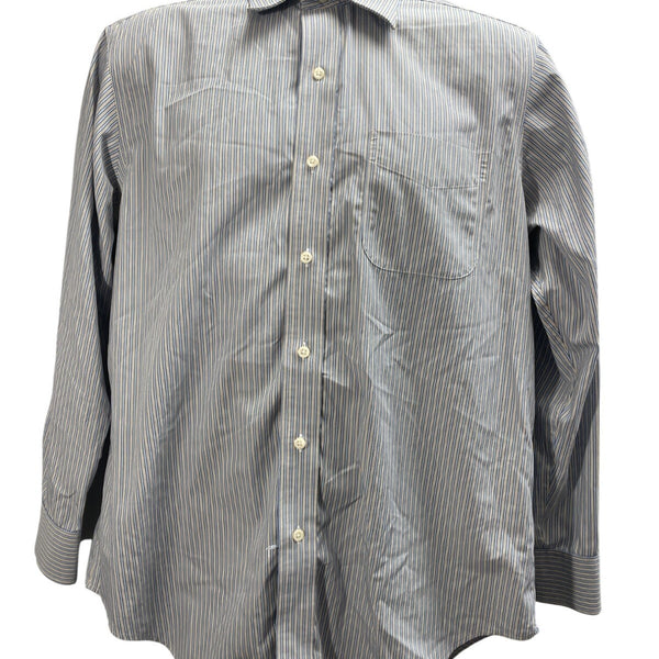 Ralph Lauren Mens Classic Fit Blue & White Striped Dress Shirt Sz 15.5 (32/33)