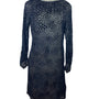 Vintage Mort Schrader Long Sleeve Black Polka Dot Dress With Rhinestone Neckline
