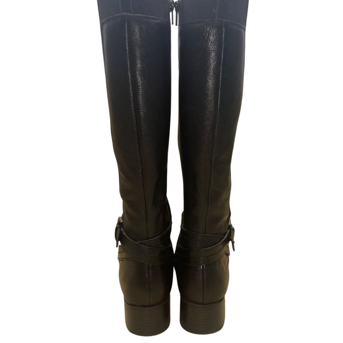 Naturalizer Women’s Black Leather Zippered Knee-High Riding Wynnie Boots Size 8M