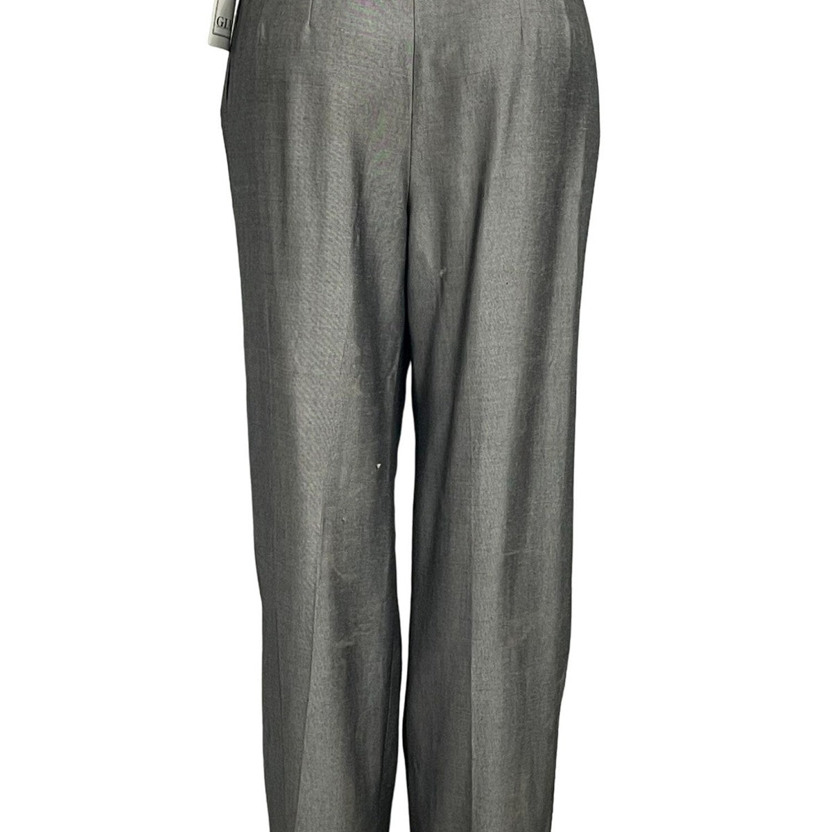 Gianni Womens Gray Wool Blend Trousers Size 12 Tailored Elegance New