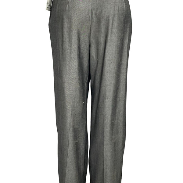 Gianni Womens Gray Wool Blend Trousers Size 12 Tailored Elegance New