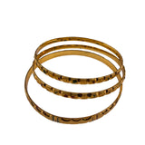 Cinery Womens Gold Tone Enamel Bangle Bracelets Set Of 3 India Design