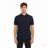 Mens Navy Blue Cotton Polo Shirt With Logo Embroidery Sz XL