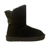 Style & Co Women’s Black Split Leather Faux Fur Lined Winter Boots Size 8M