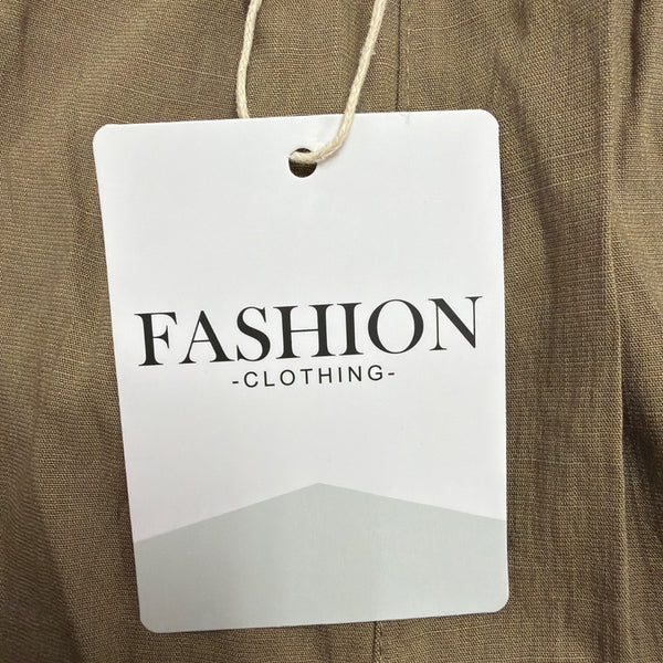 Fashion Clothing Womens Tan Drawstring Casual Shorts Size Large