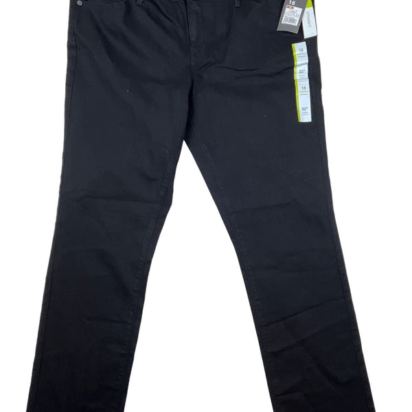 Mossimo Womens Mid-Rise Straight Jeans Size 16/32" Black Denim Modern Fit New