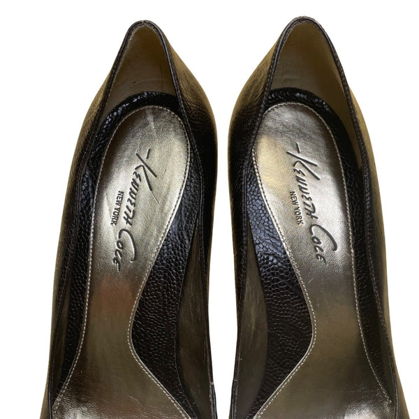 Kenneth Cole Women’s Black Leather Pointed Toe Stiletto Heel Pumps Size 9
