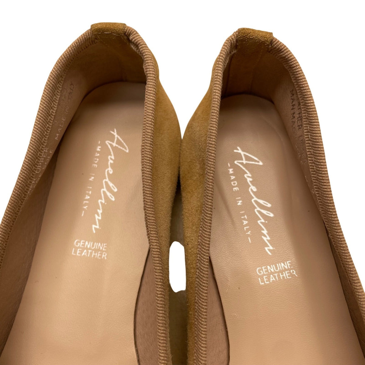 Avellini Women’s Beige Leather Bow Accent Slip-On Ballet Flats Size 9
