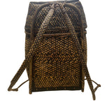 Vintage Brown Natural Woven Rattan Bamboo Frame Handmade Pasiking Backpack