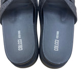 Colcci Womens Black Logo Strap Open Toe Slip-On Platform Sandals Size 7