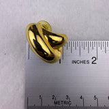Gold Tone Womens Twisted Knot Stud Earrings Lightweight Metal Modern Design