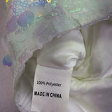Maner Womens Iridescent Sequin Mini Skirt Textured Partywear Size L
