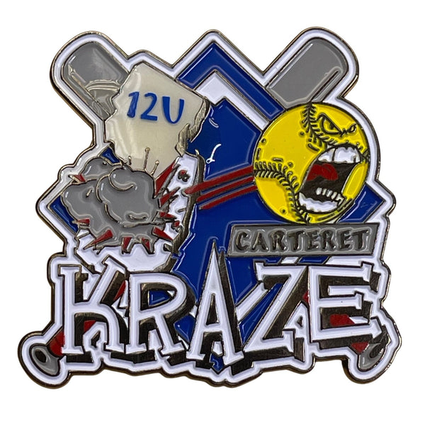Carteret Kraze 12U Softball Trading Pin With Dual Clutch Back