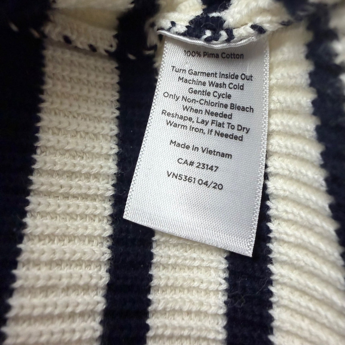 Talbots Womens White & Navy Cotton Striped Buttoned Sweater Plus Size 1X EUC