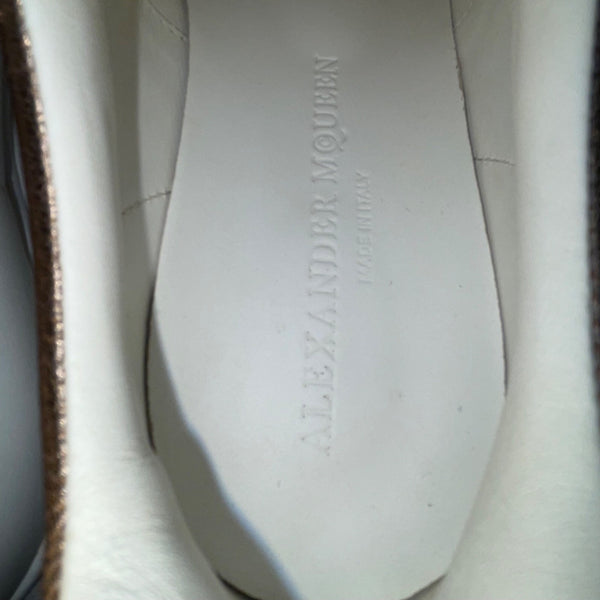 Alexander McQueen Women’s White & Gold Leather Platform Sneaker Size 7US