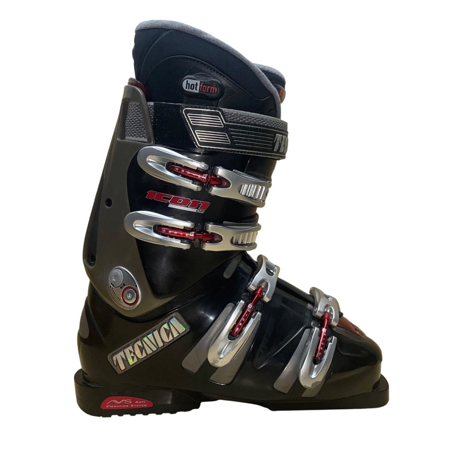 Tecnica Men’s Black & Gray Adjustable Buckles Icon DP Hot Form Ski Boots Size 9