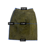 Casual Corner Womens Olive Green Leather Pencil Skirt Size 6 Fitted Waist