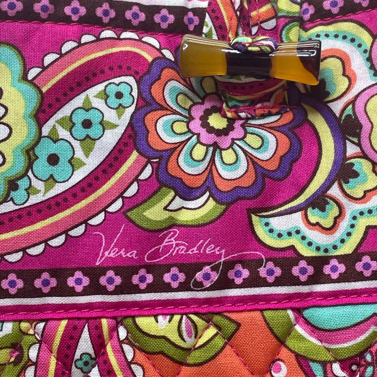 Vera Bradley Women’s Multicolor Quilted Paisley Large Pockets Fabric Tote Bag