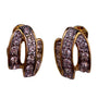 Monet Womens Gold Tone Rhinestone Clip-On Earrings Vintage Jewelry