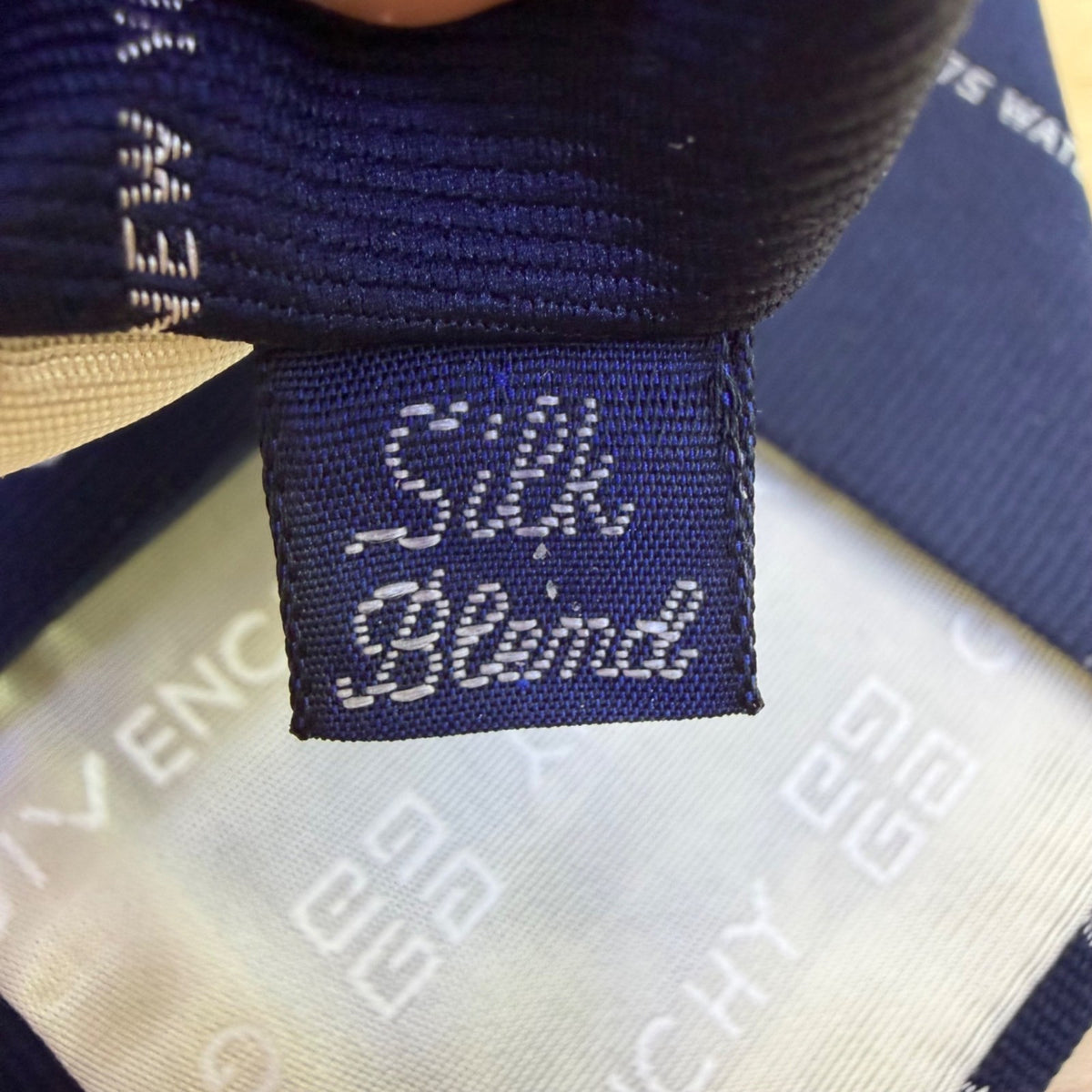 Givenchy Mens Navy Logo Print Neck Tie 175 Water Street Design Elegant