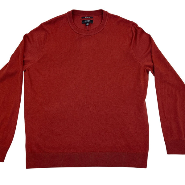 Nordstrom Mens Burgundy Russet 100% Merino Wool Crewneck Sweater Size XL - New