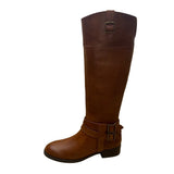 INC Women’s Cognac Brown Leather Knee High Fahnee Riding Boots Size 7M