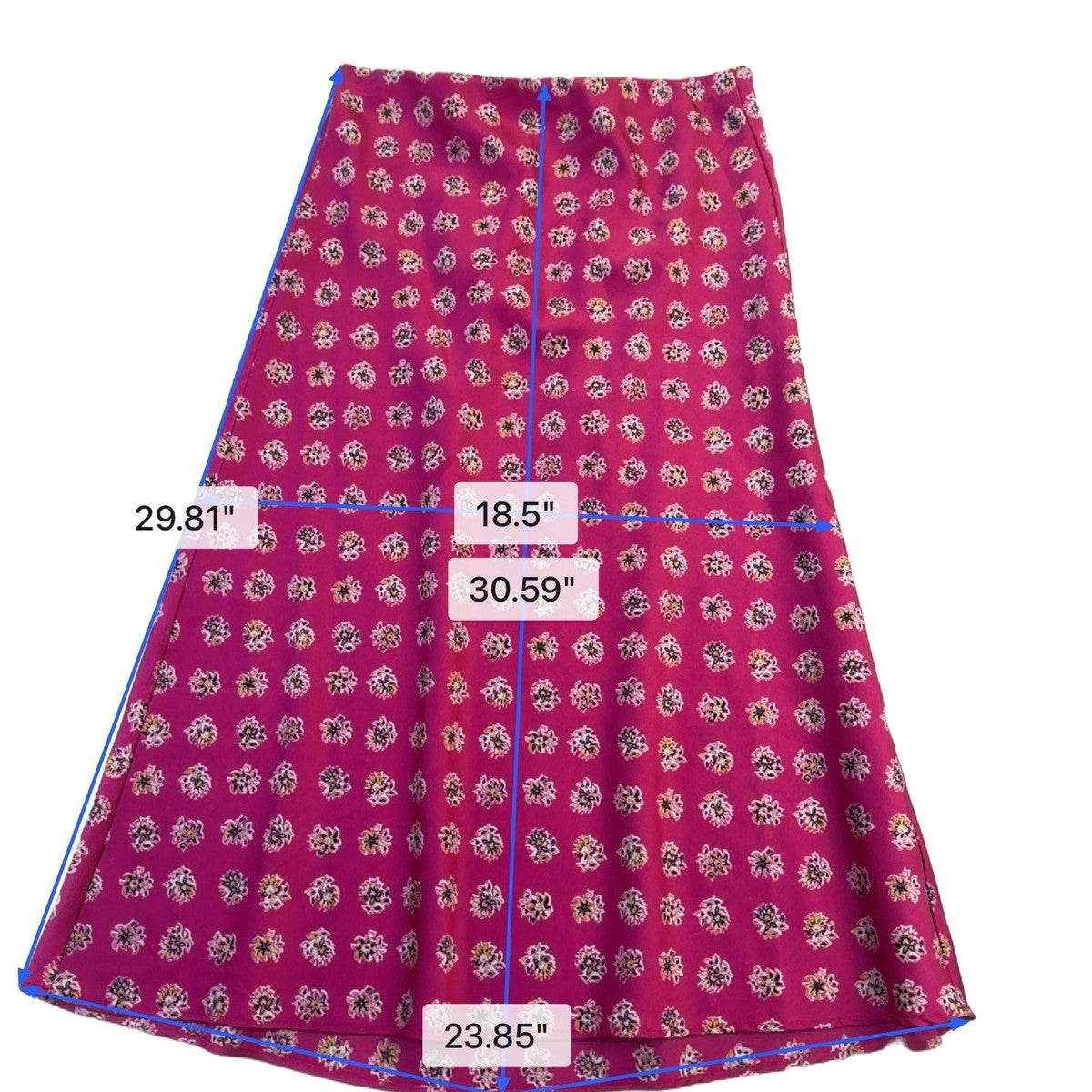 Loft Womens Pink Floral Print Midi Skirt Size XS