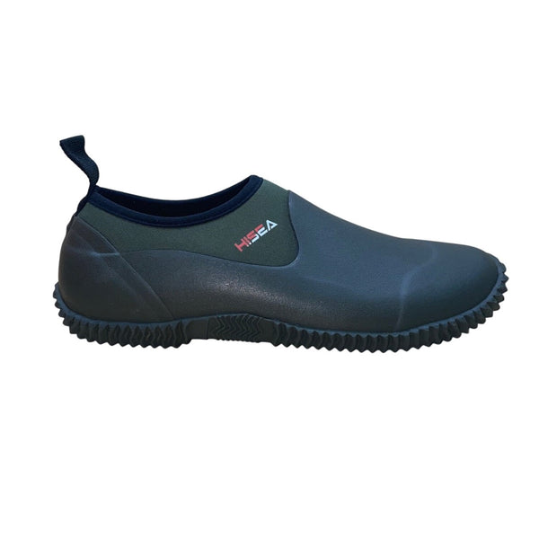 Hisea Men’s Green Rubber Waterproof Rain Garden Slip-On Shoes Size 8